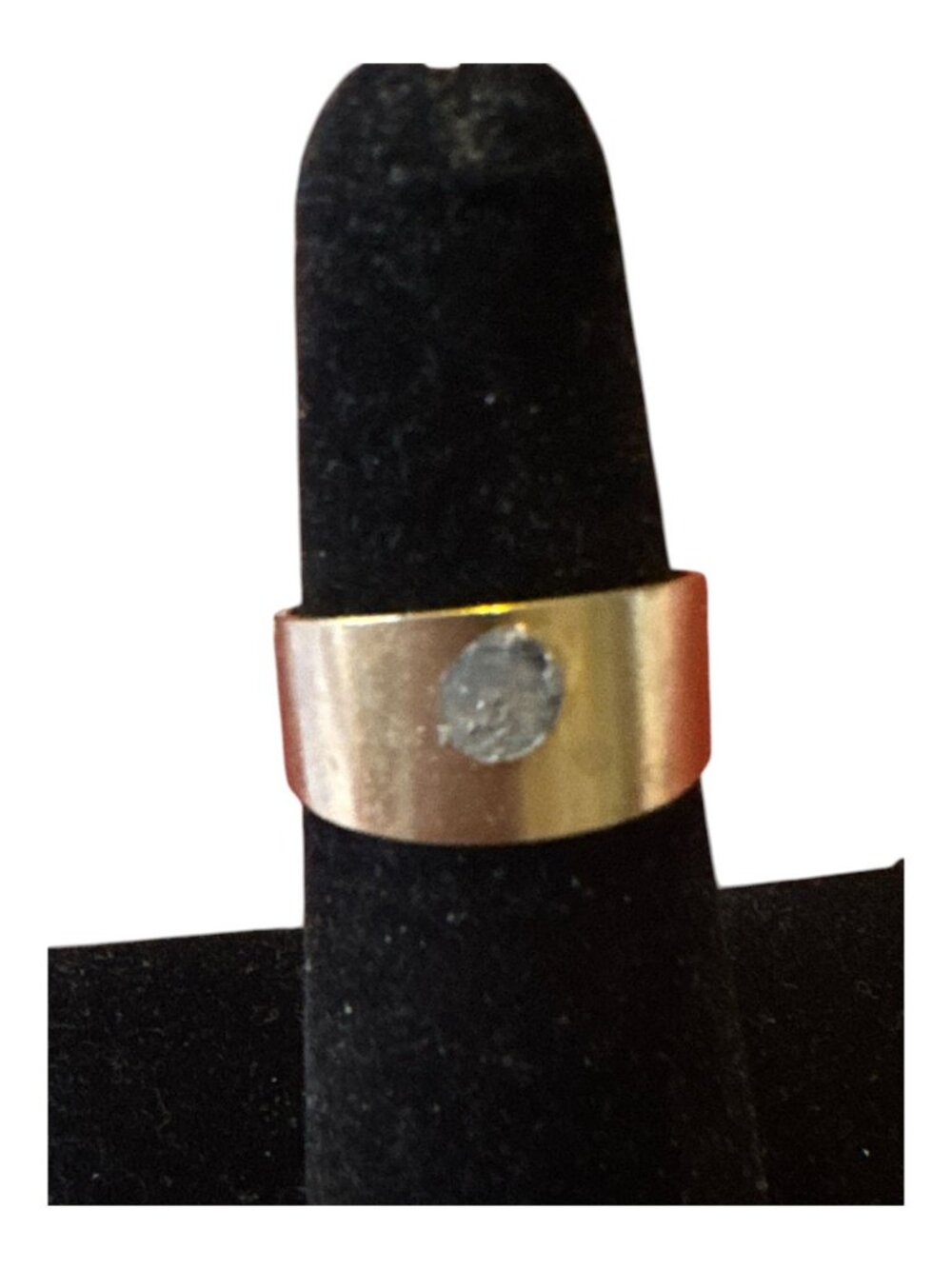 Gold-Tone Wide Band Ring With Rustic Design Unisex Jewelry